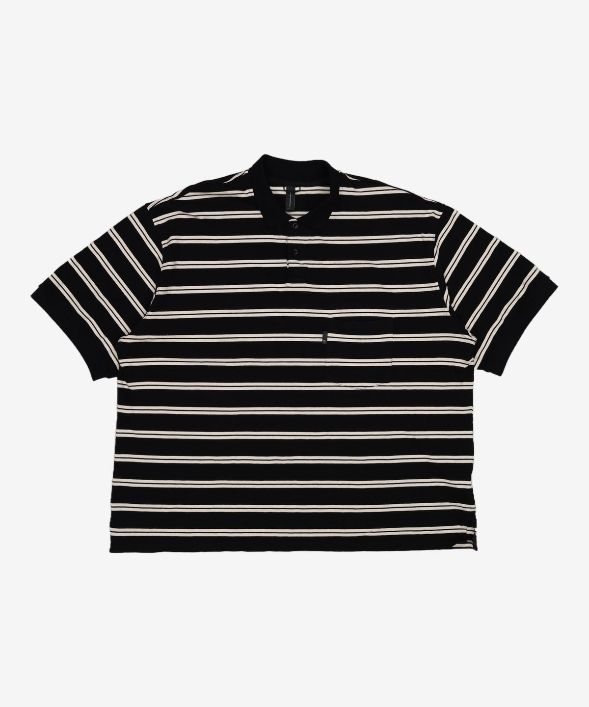 모이프(MOIF) [SS25]WIDE POLO H/S SHIRT / BLACK STRIPE 3