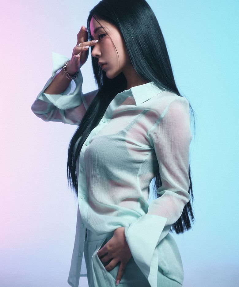 Whisper Glitter Sheer Shirt [Mint]