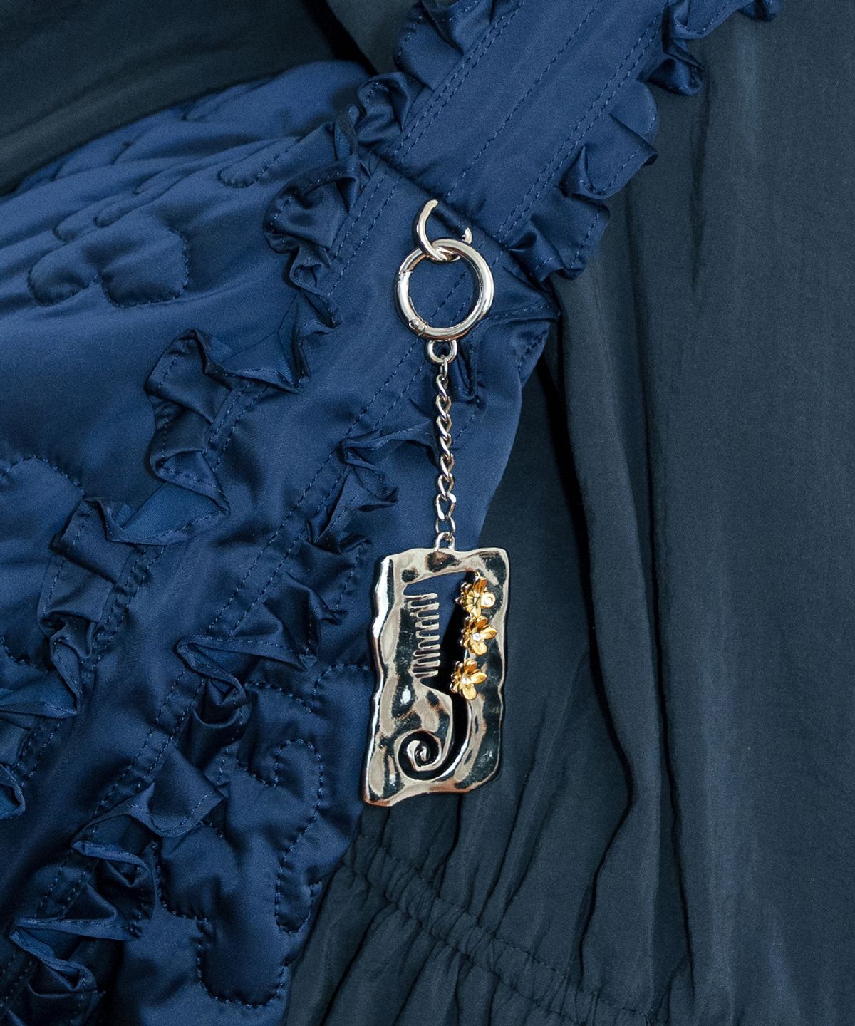 시눈(SINOON) Bloom Brush Keyring (Silver Gold)