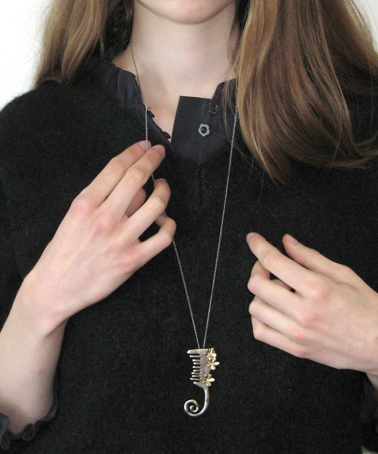 Bloom Brush Necklace (Silver Gold)