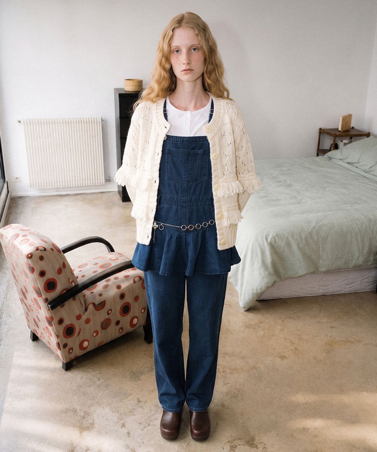 시눈(SINOON) Flare Skirt Layered Overall (Navy)