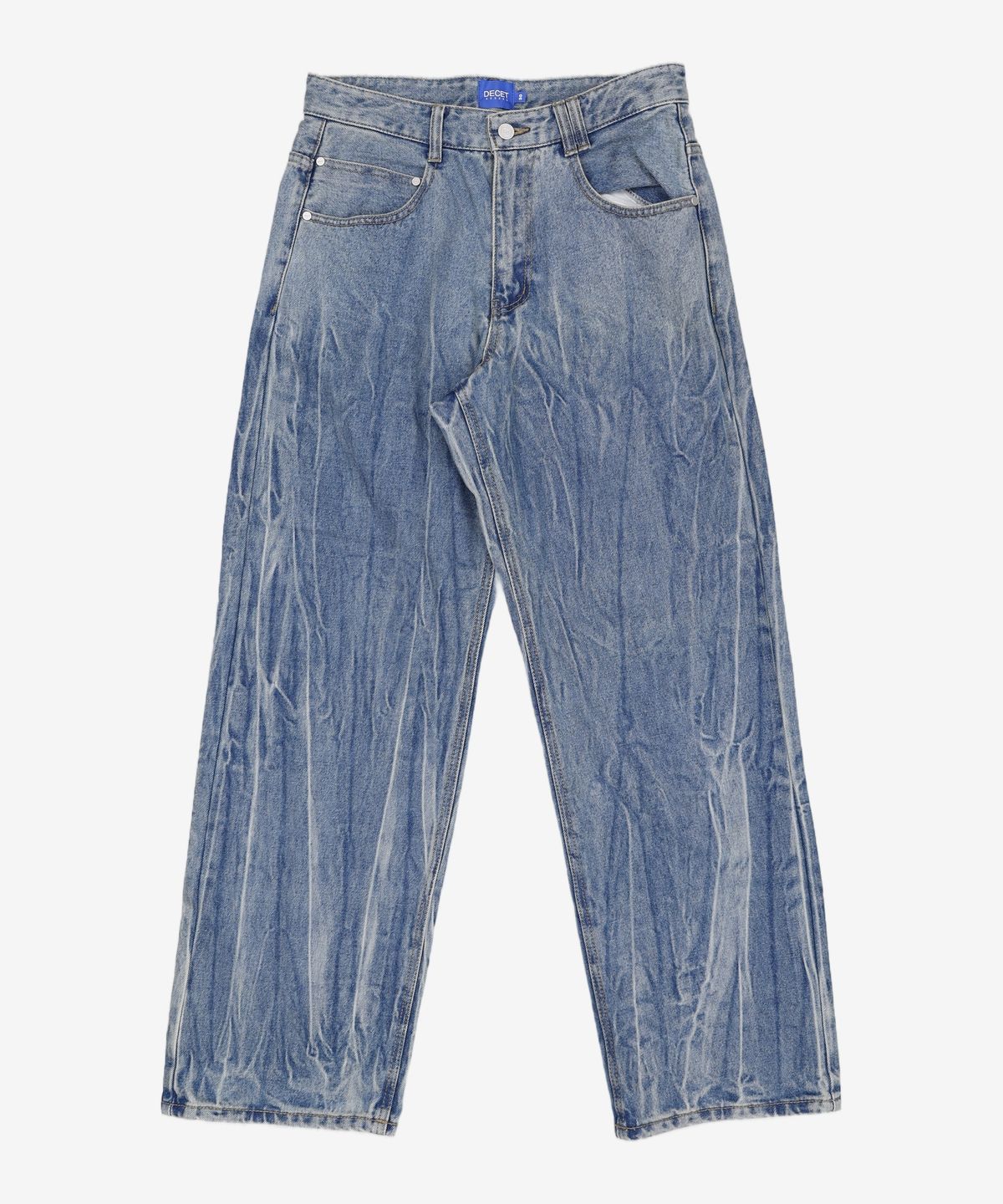 데케트(DECET) Mid Rise Wide Jeans DCPT027BlueCenter 30