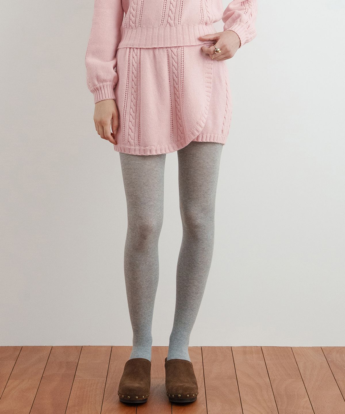 시눈(SINOON) Cable Knit Short Pants (Pink)