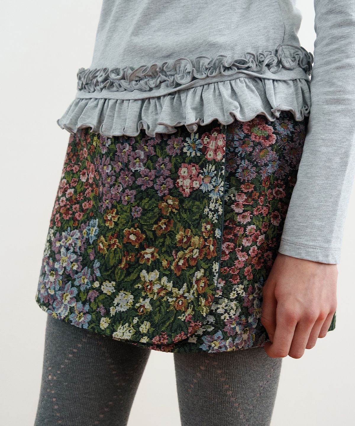 시눈(SINOON) Jacquard Wrap Skirt (Black)
