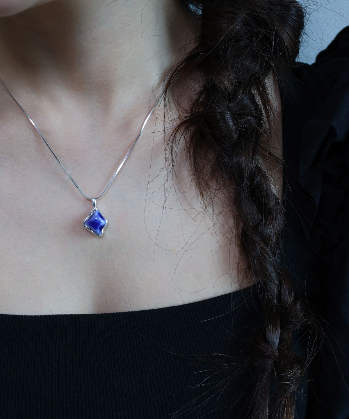 메리티(MERITY) [silver925] Wave pendant necklace