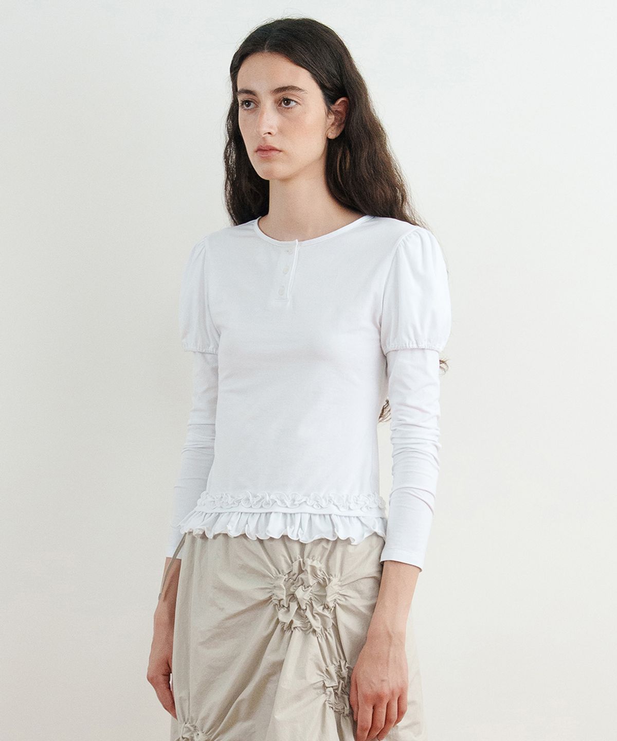 시눈(SINOON) Balloon Puff Layered Sleeve (Ivory)