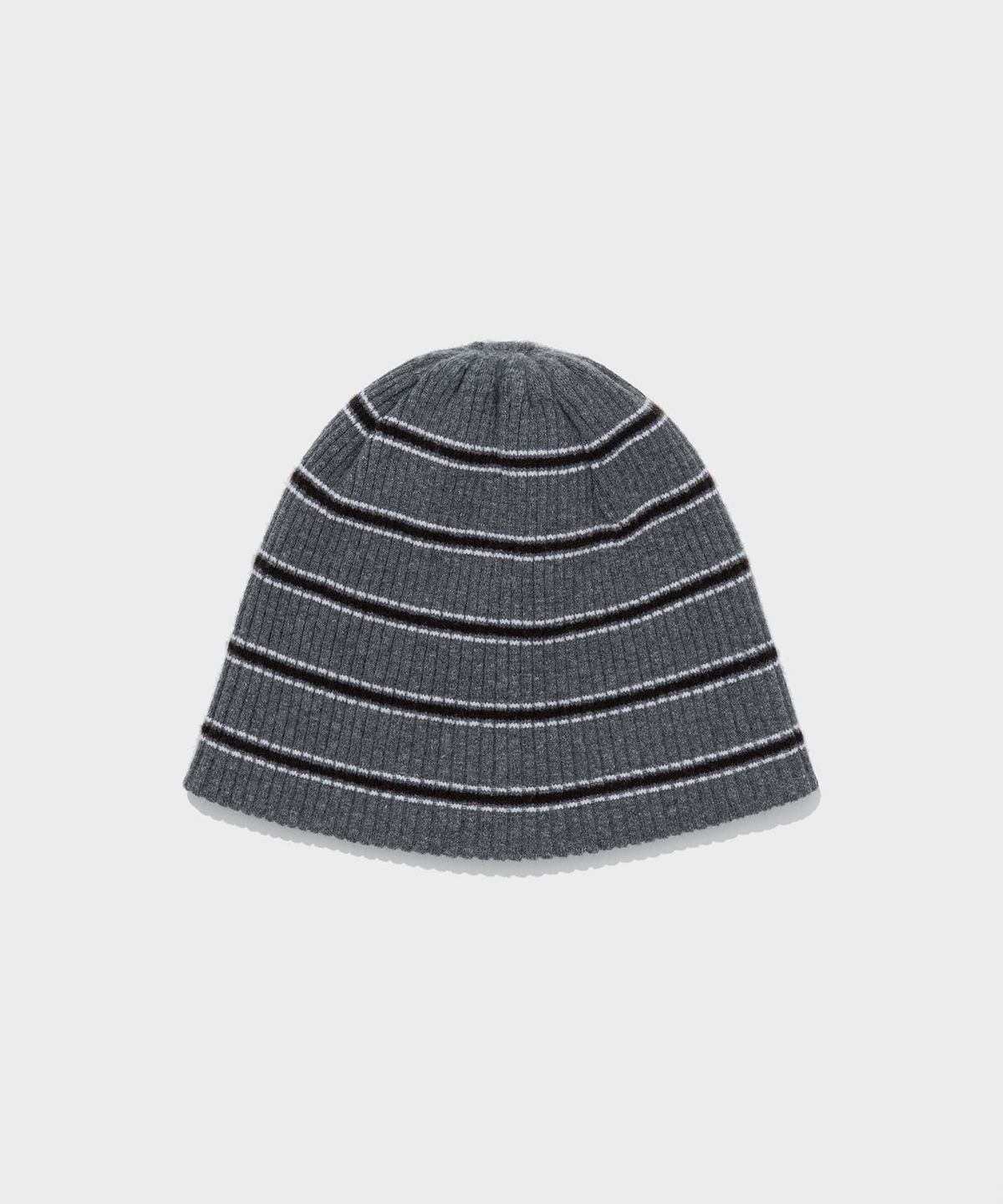 로우클래식(LOW CLASSIC) WOOL CASH BLEND STRIPED BEANIE_MELANGE GREY [LC263HA01MG]