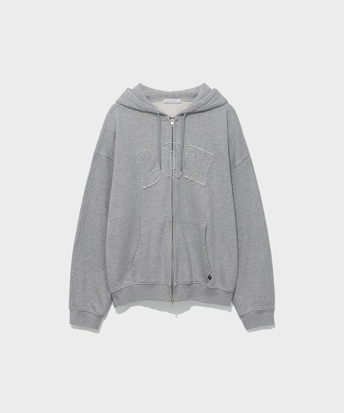 로우클래식(LOW CLASSIC) LOW WASHED ZIP-UP HOODIE_MELANGE GREY [LC267TS13MG]