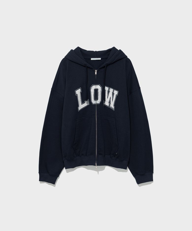 LOW SOFT SWEAT ZIP-UP HOODIE_NAVY [LC267TS12NV]