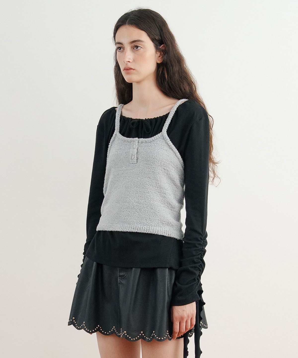 시눈(SINOON) Glow Knit Bustier (Grey)