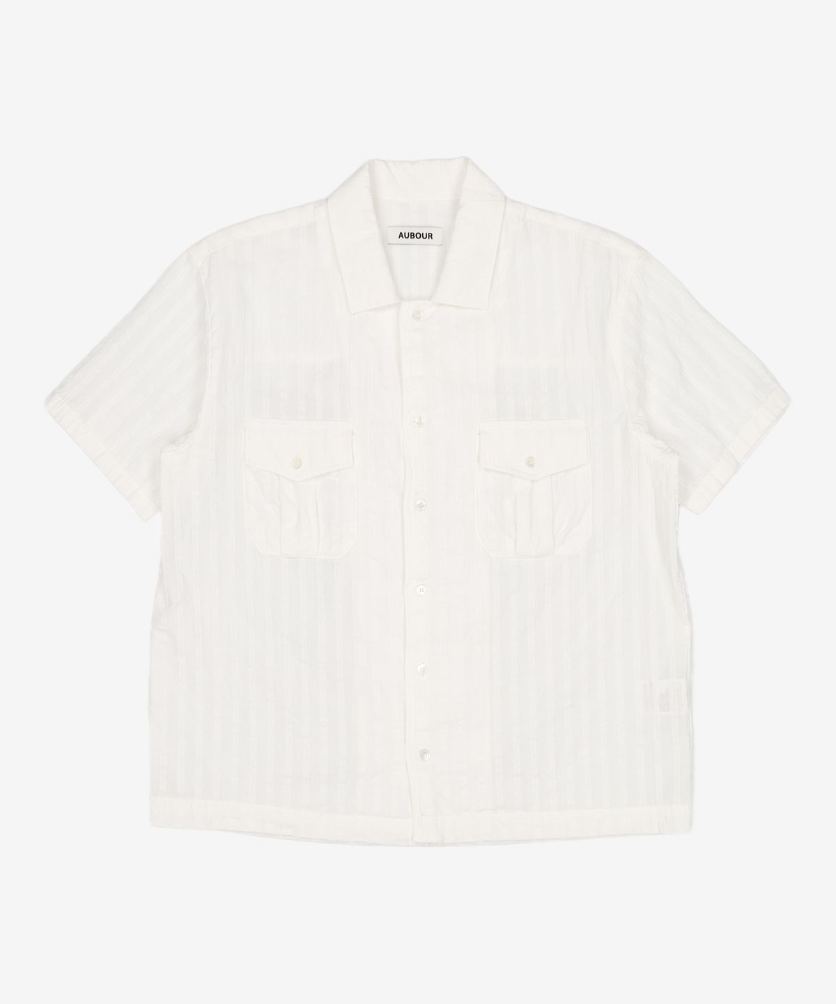 아우브아워(AUBOUR) wrinkled lapel shirts (ivory) L