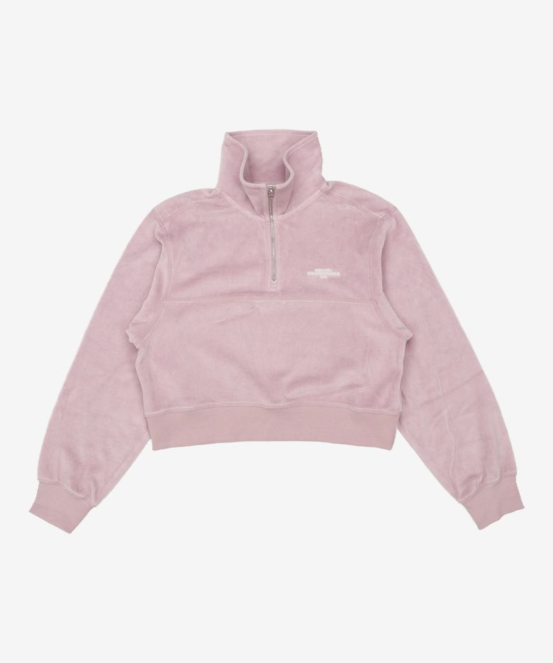 W LETTERING LOGO TERRY HALF ZIPUP SWEATSHIRT light purple M