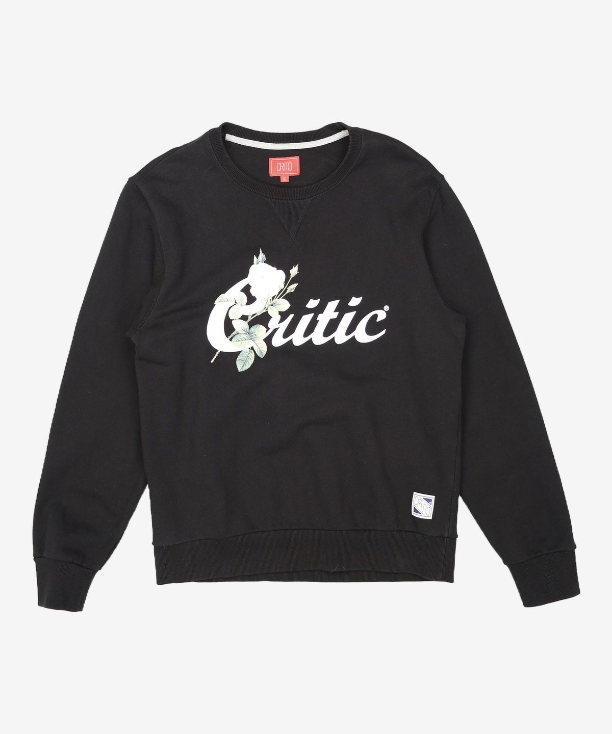 크리틱(CRITIC) FLORAL LOGO CREWNECK (BLACK) L