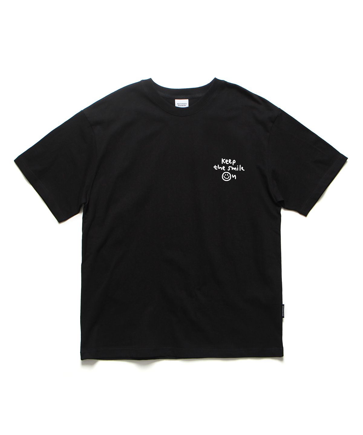 앱놀머씽(ABNORMALTHING) 스마일온 오버핏 티셔츠 블랙 (SMILE ON T-SHIRT BLACK)