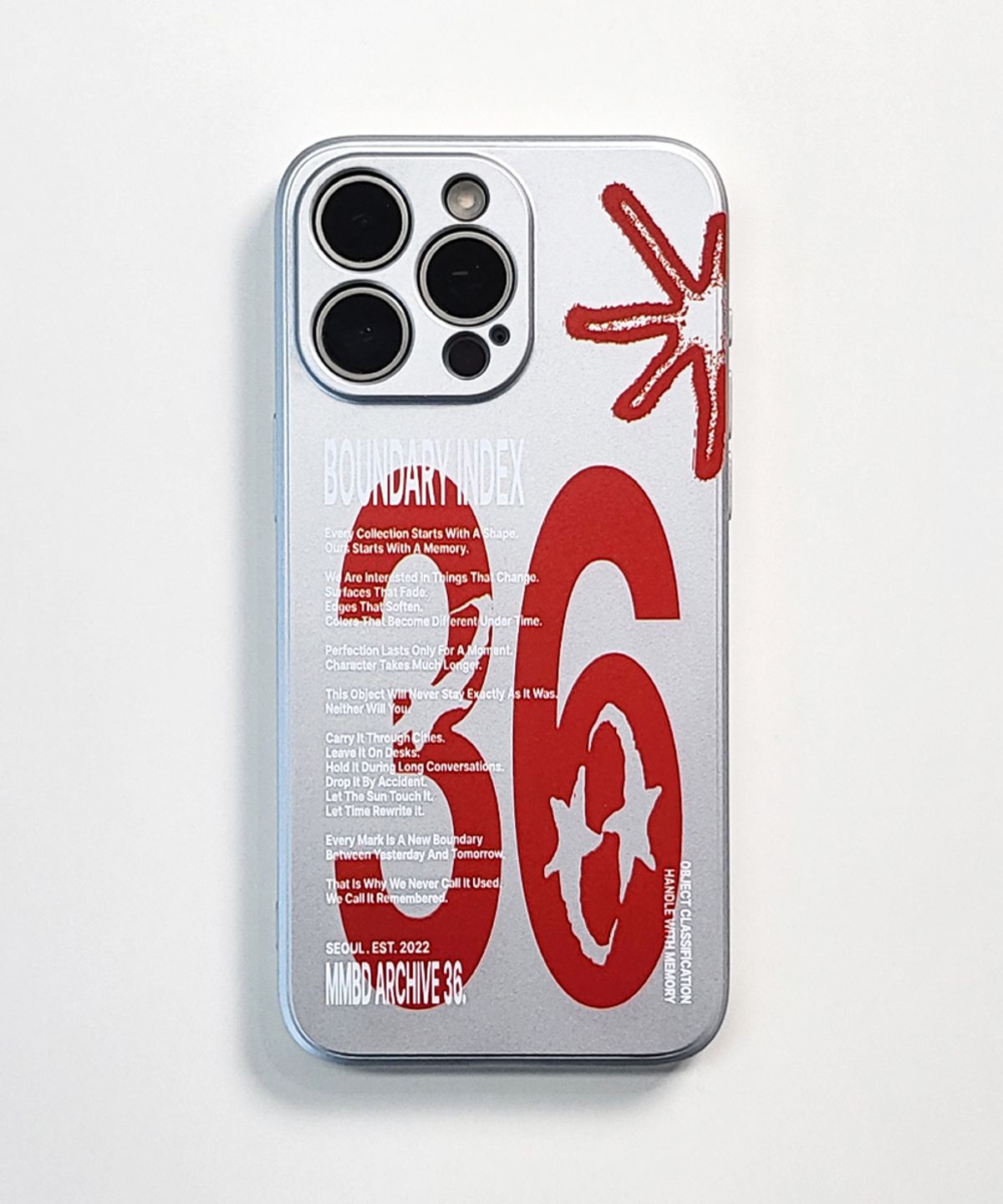 메모리즈바운더리(MEMORIESBOUNDARY) BOUNDARY INDEX Phone Case 036 (SV_ImpactRed)