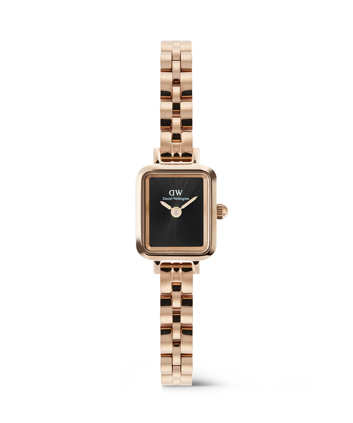 다니엘 웰링턴(DANIEL WELLINGTON) QUADRO MINI ARCH 3-LINK 오닉스 로즈골드 스퀘어 메탈시계