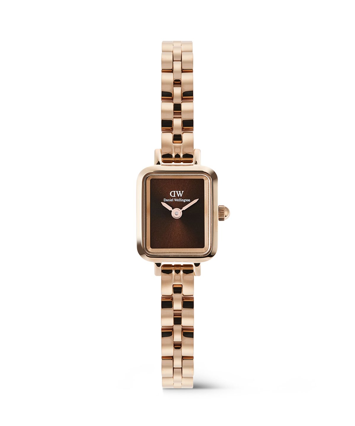 다니엘 웰링턴(DANIEL WELLINGTON) QUADRO MINI ARCH 3-LINK 브라운 사각 미니멀 여자시계