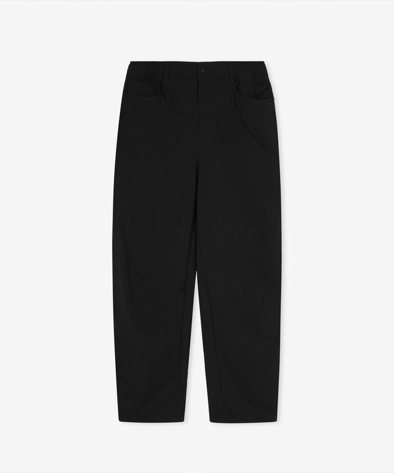 NBNTG31853 / UNI 모닝레이브 우븐 와이드 커브드 팬츠 (BLACK)