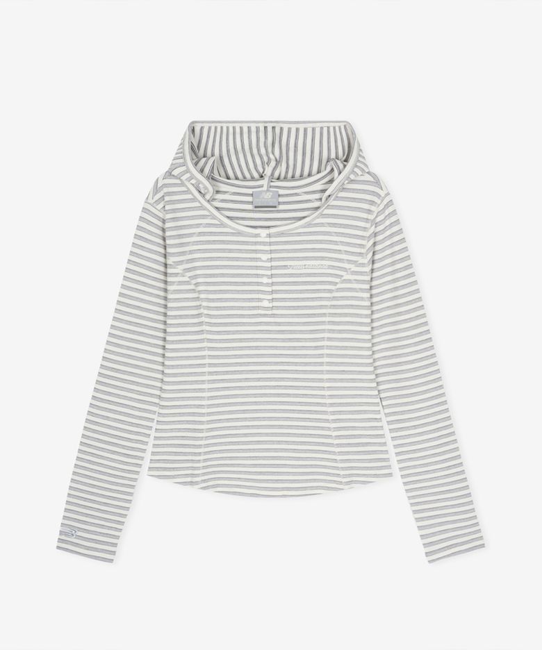 NBNDG3W812 / WOMEN AIRY 와플 후드 긴팔티 (R/BLUE)