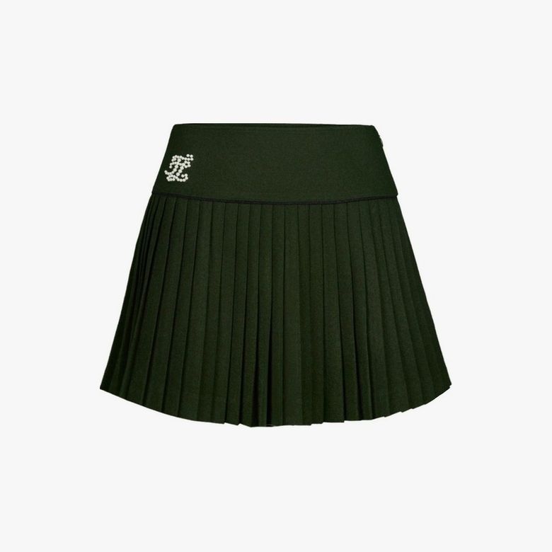 진주 플레어 플리츠 스커트 (카키)