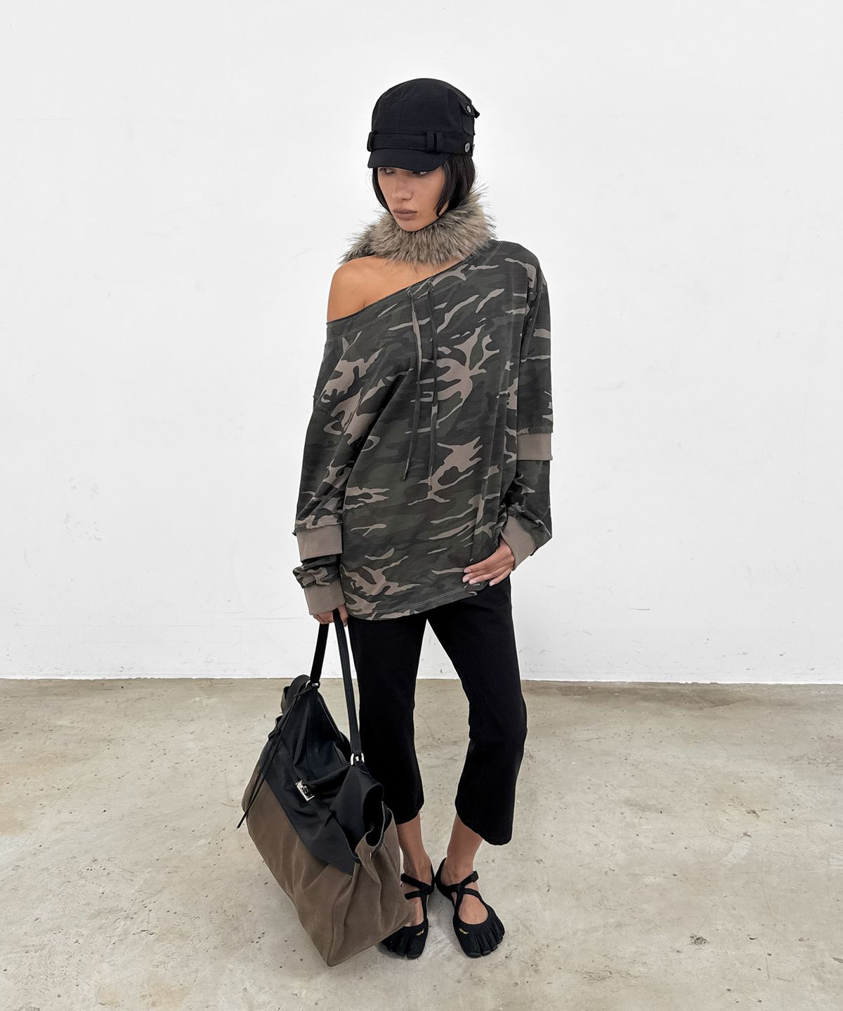 샌드릭(SANDRIC) Overfit Drawstring Tee_Camo