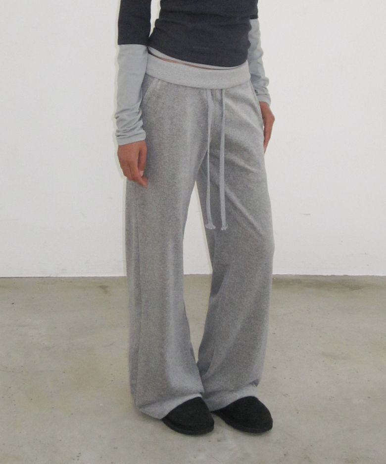 Velvet Track pants_Melange Grey