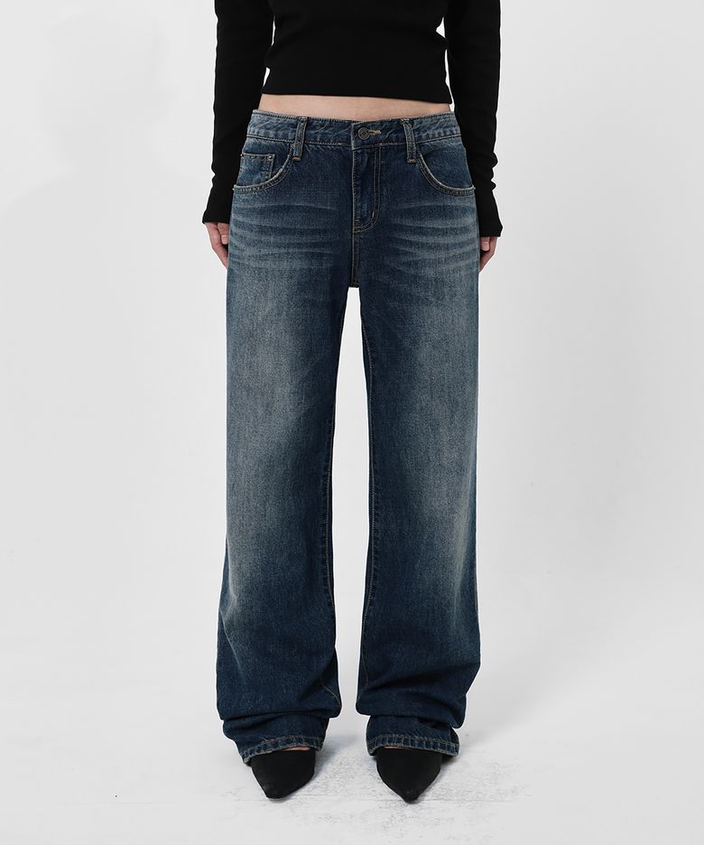LINE.02 basic straight denim_mid blue