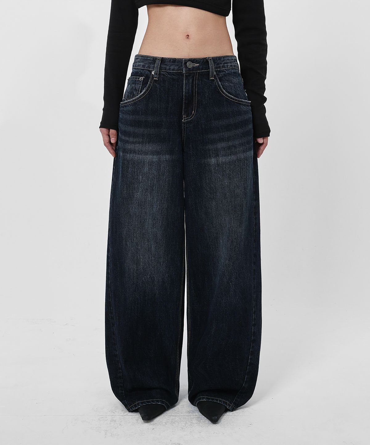 샌드릭(SANDRIC) LINE.02 wide denim_dark blue