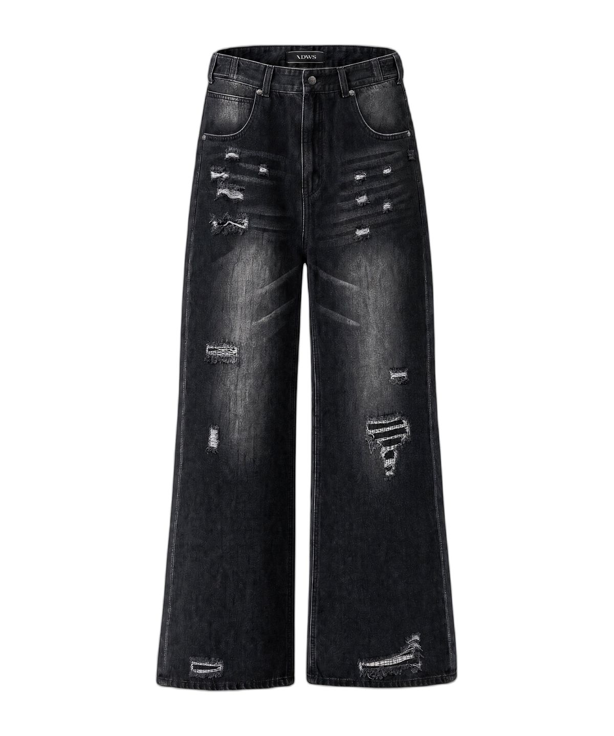 아이돈워너셀(IDWS) Injury Flare Denim Pants Black