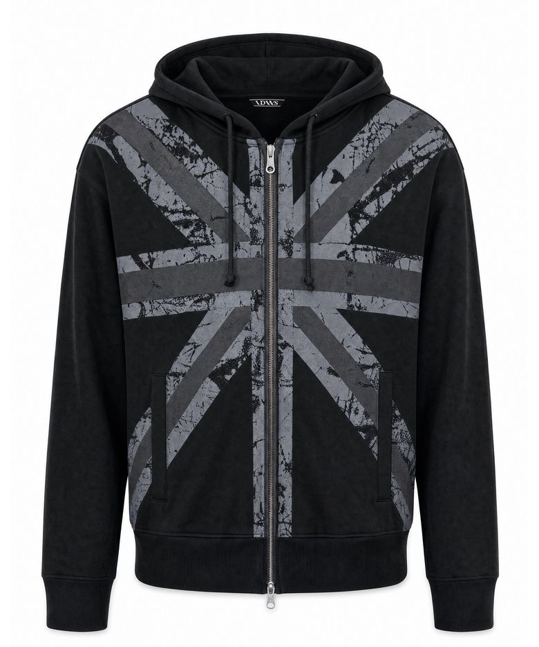 [아네딘 PICK] Union Crop Hoodie Zip Up Black