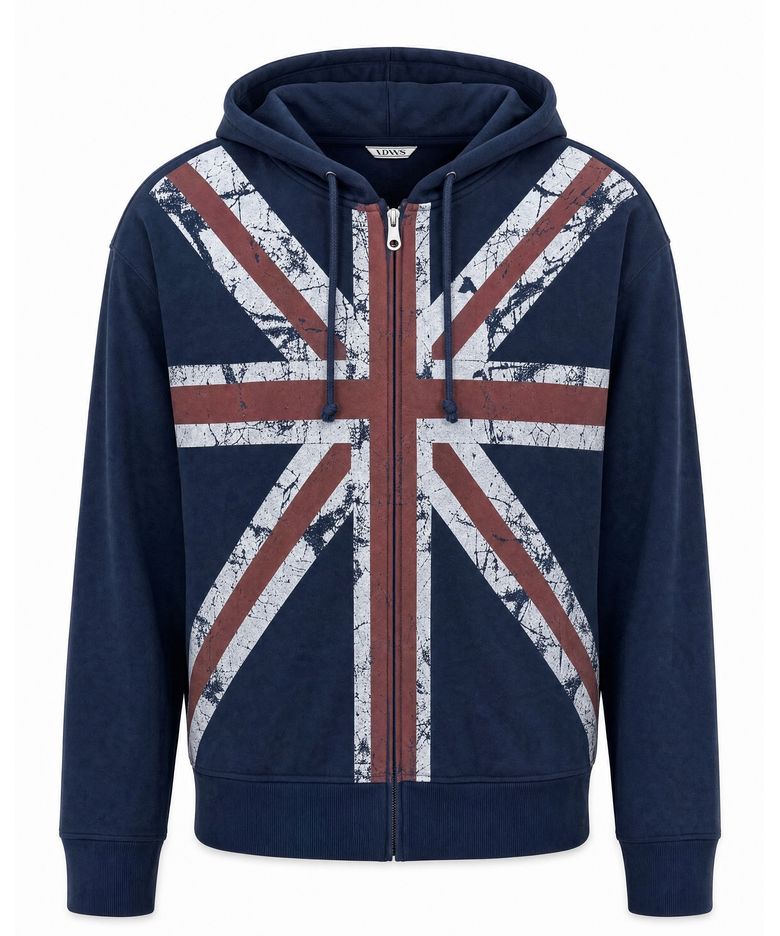 Union Crop Hoodie Zip Up Navy