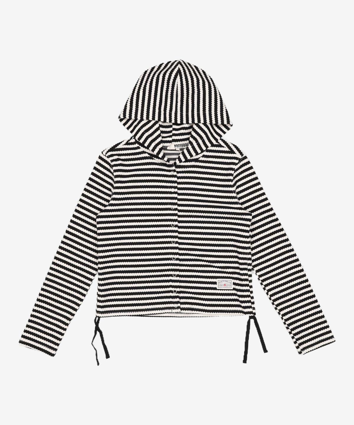 꼬모니노즈(COMONINOZ) W STRIPE CARDIGAN [BLACK] FREE