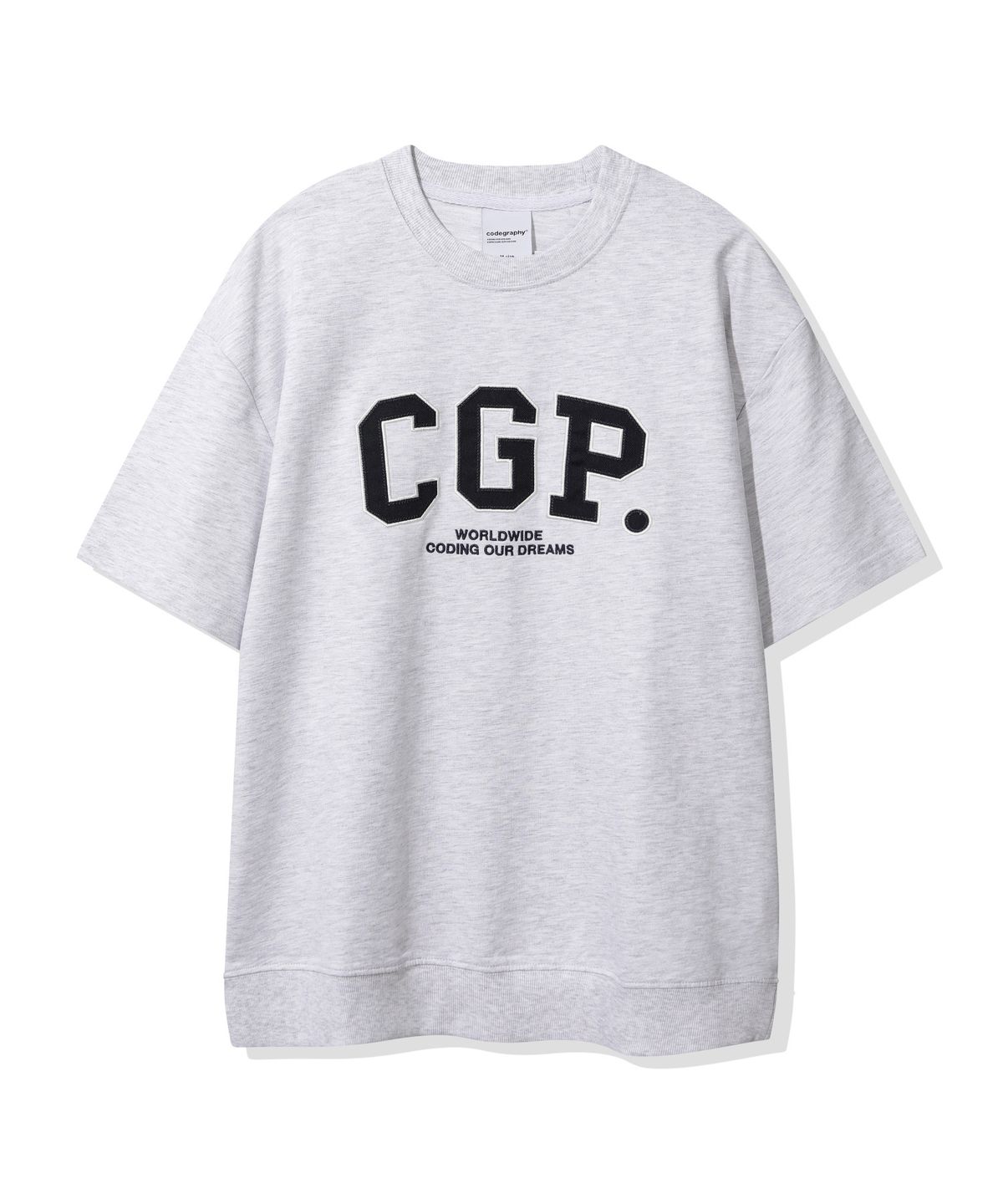 코드그라피(CGP) CGP 아치 로고 반소매 맨투맨_라이트그레이