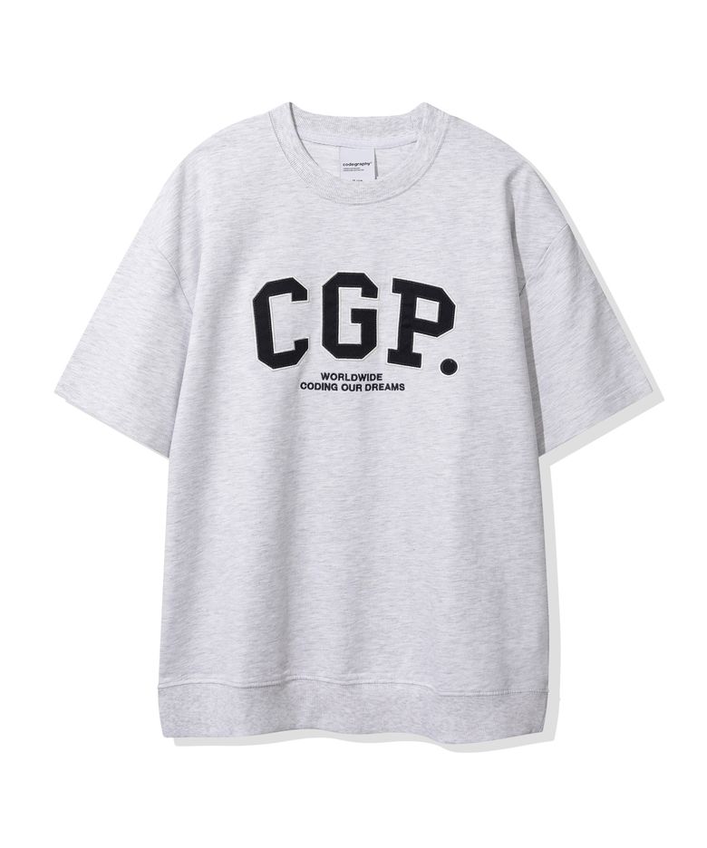 CGP 아치 로고 반소매 맨투맨_라이트그레이