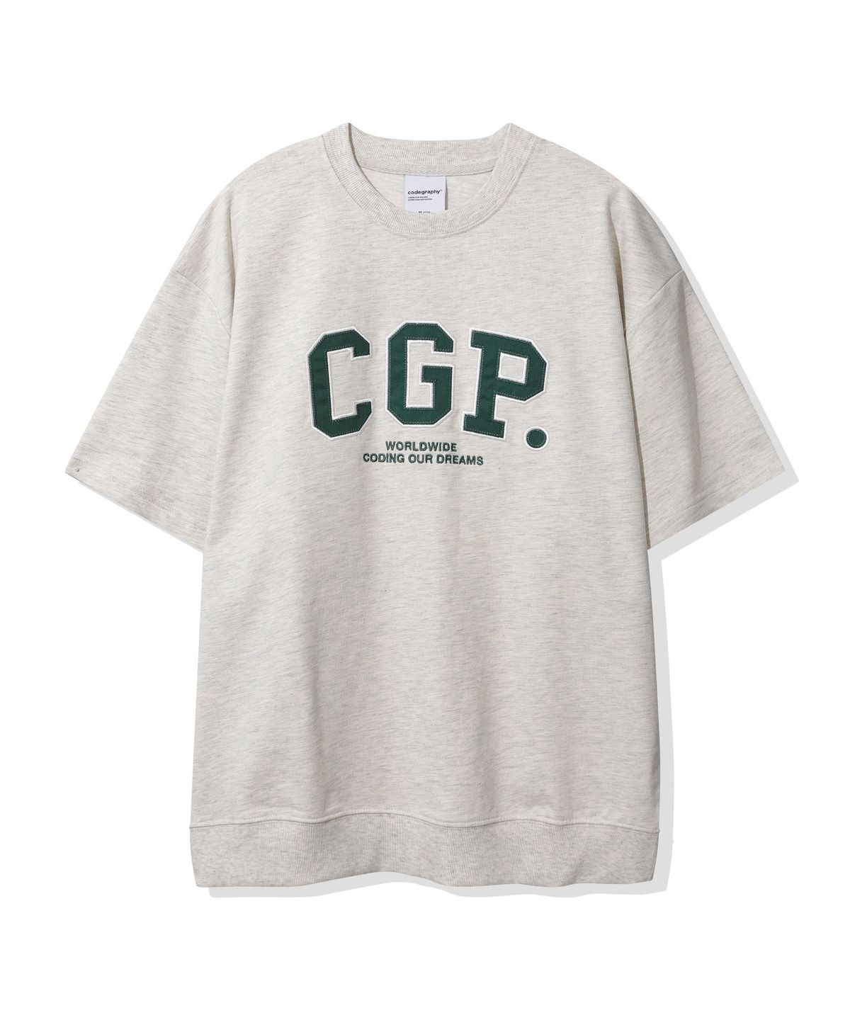 코드그라피(CGP) CGP 아치 로고 반소매 맨투맨_아이보리