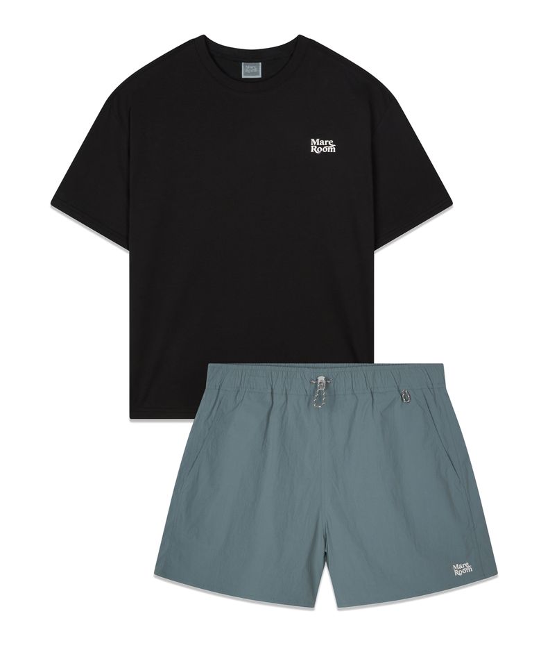 [SET] 마레룸 스몰 로고 티셔츠 + 베이직 우븐 쇼츠 러너 셋업 (3color)