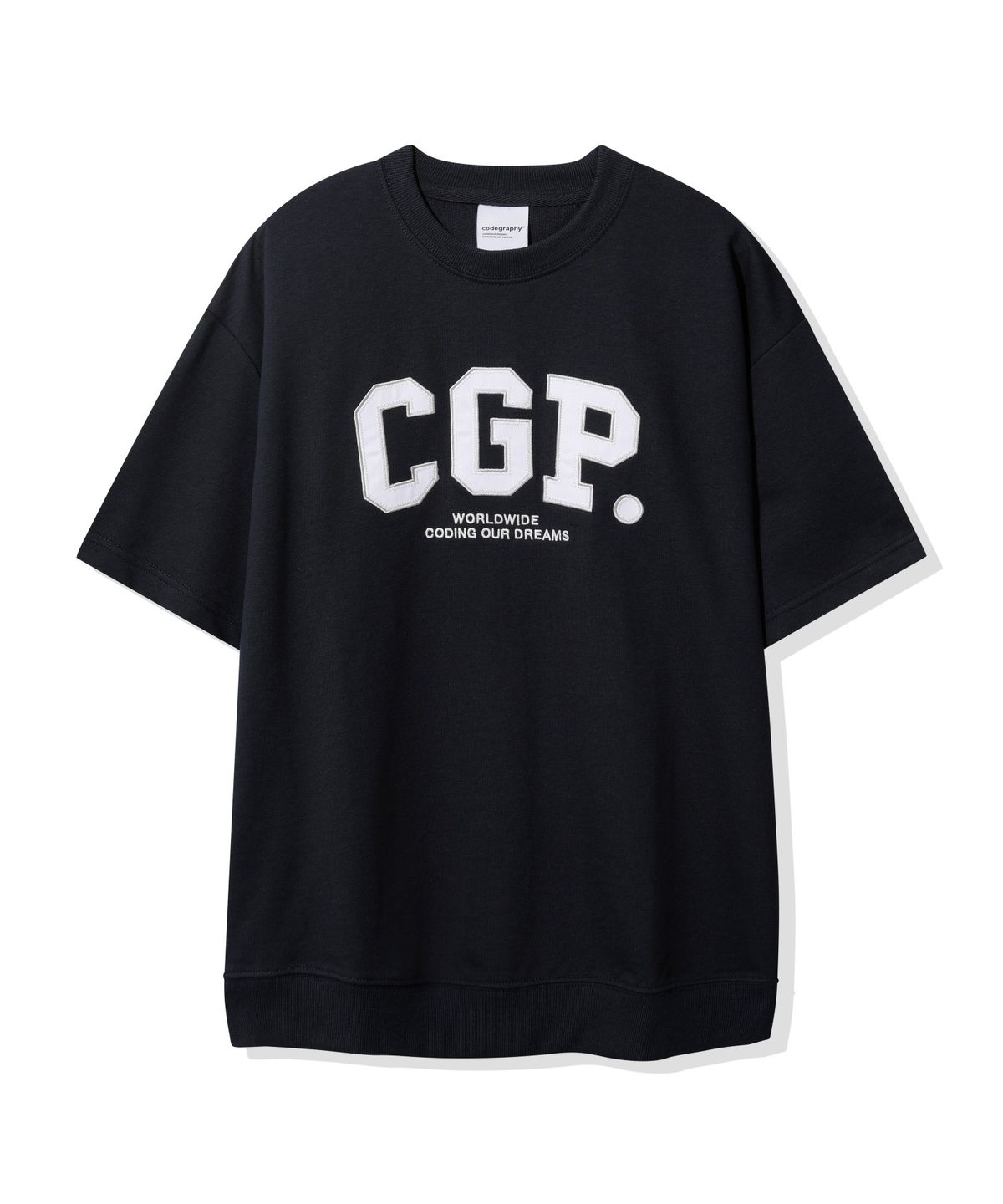 코드그라피(CGP) CGP 아치 로고 반소매 맨투맨_네이비