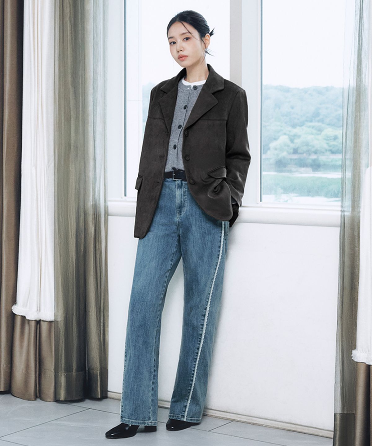 셀렙샵에디션(CELEBSHOP EDITION) 26FW 레이스 트랙 커브드 데님