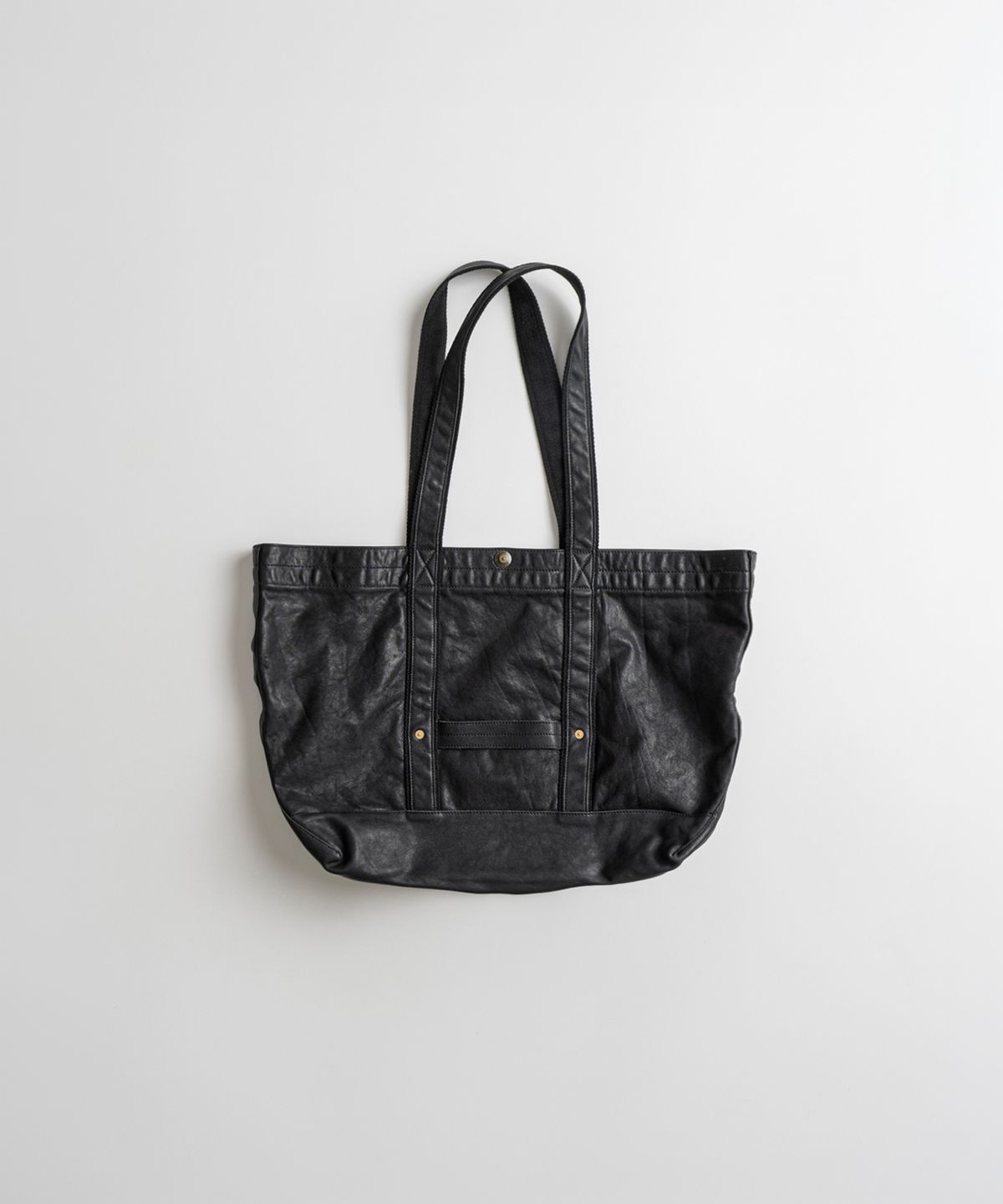 비헤비어(BEHEAVYER) DISTRESSED HORSEHIDE TOTE BAG black