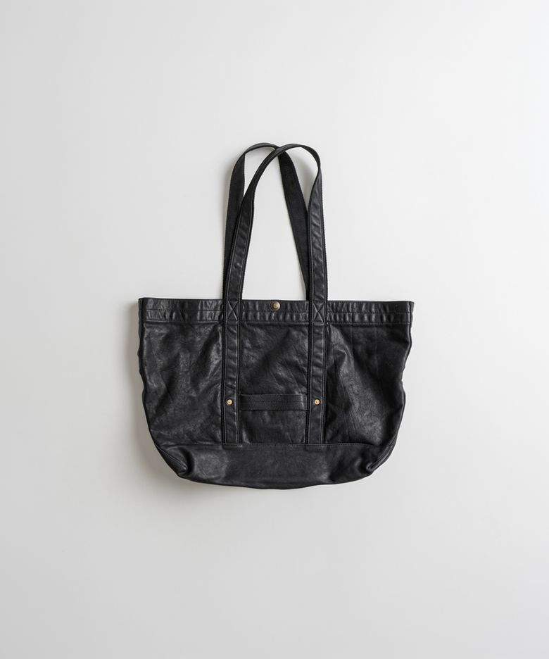 DISTRESSED HORSEHIDE TOTE BAG black