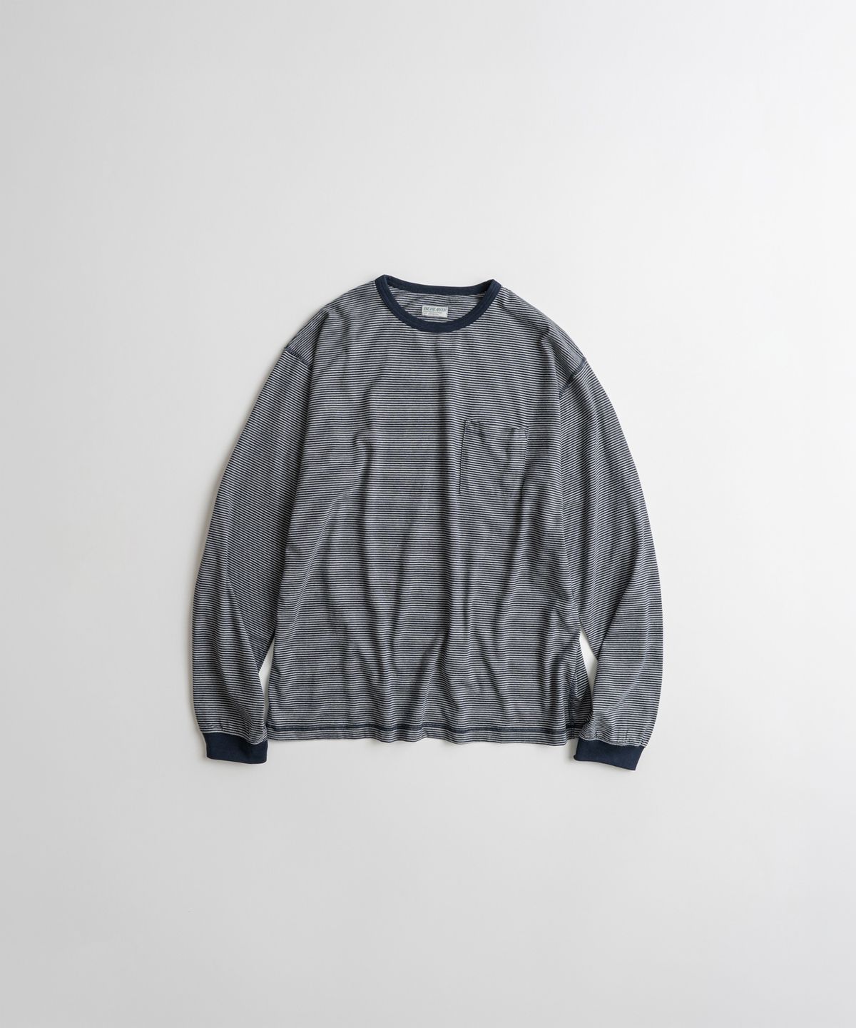 비헤비어(BEHEAVYER) BORDER L/S SHIRTS grey/navy