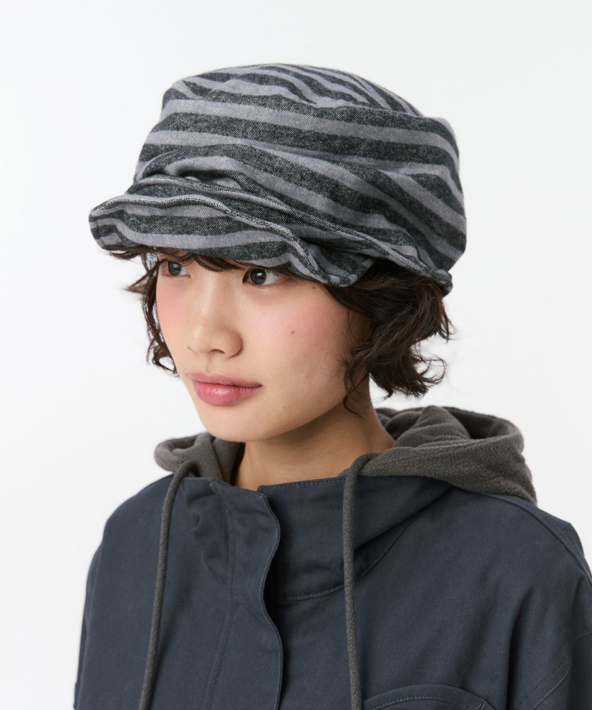 오헤시오(OHESHIO) VINTAGE COTTON CASQUETTE, STRIPE