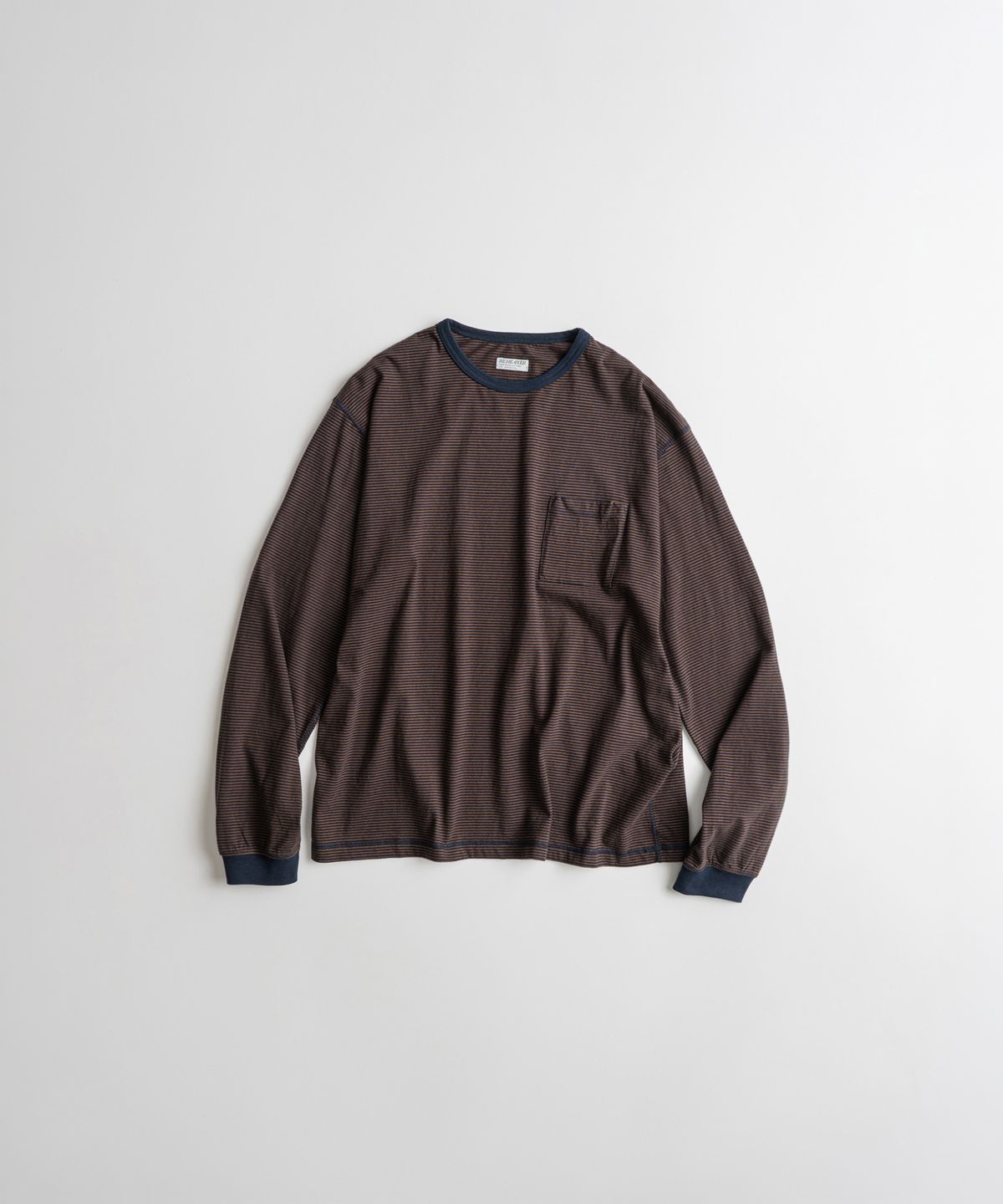 비헤비어(BEHEAVYER) BORDER L/S SHIRTS brown/navy