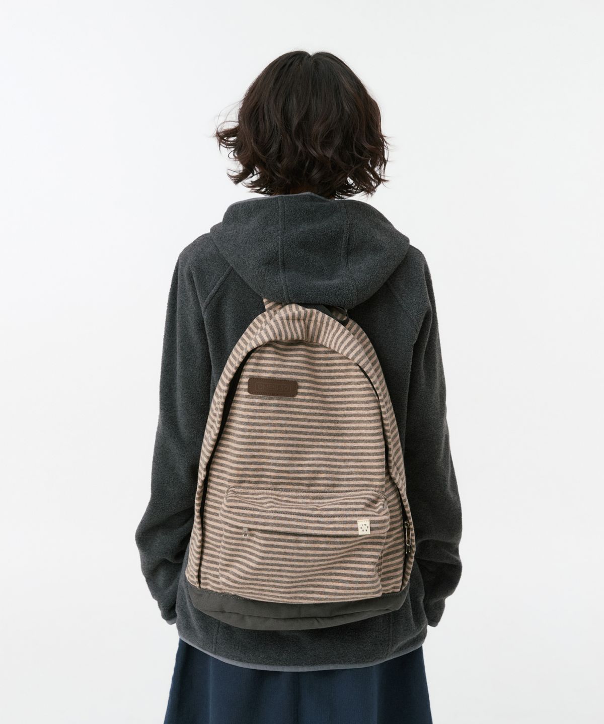 오헤시오(OHESHIO) JERSEY STRIPE BACKPACK, BROWN