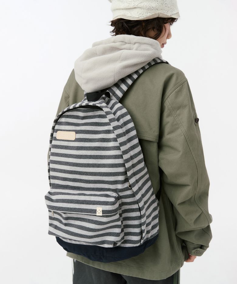 JERSEY STRIPE BACKPACK, CHARCOAL