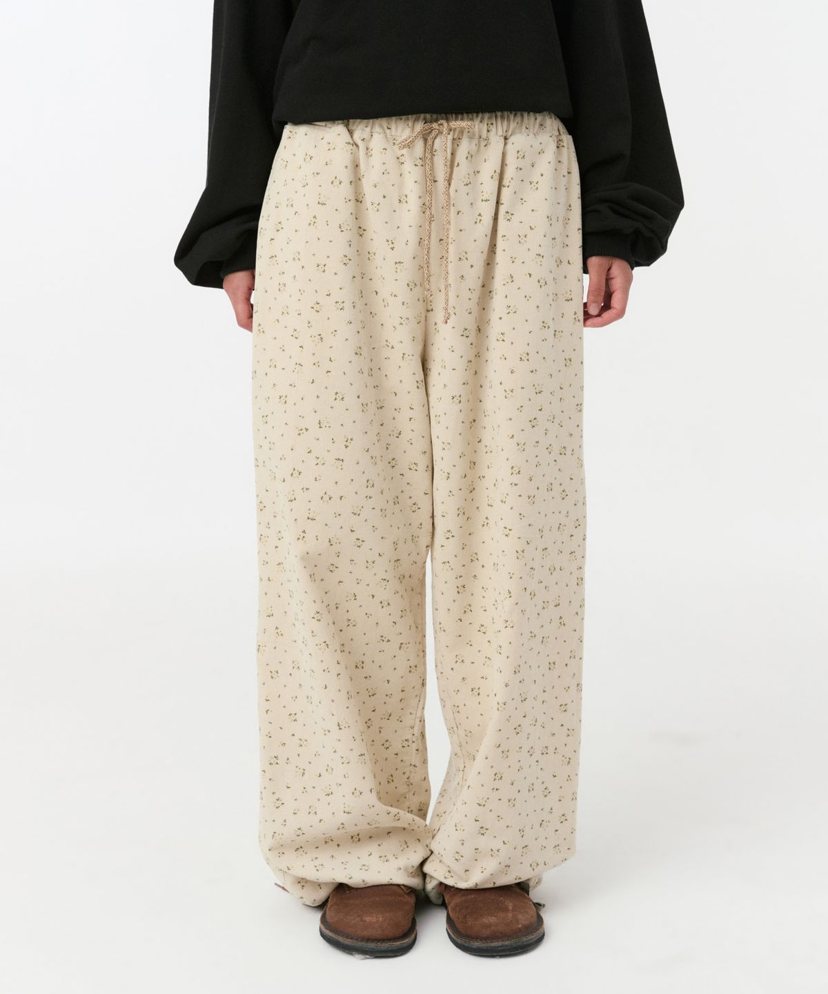 오헤시오(OHESHIO) FLORAL CORDUROY BANDING PANTS, CREAM