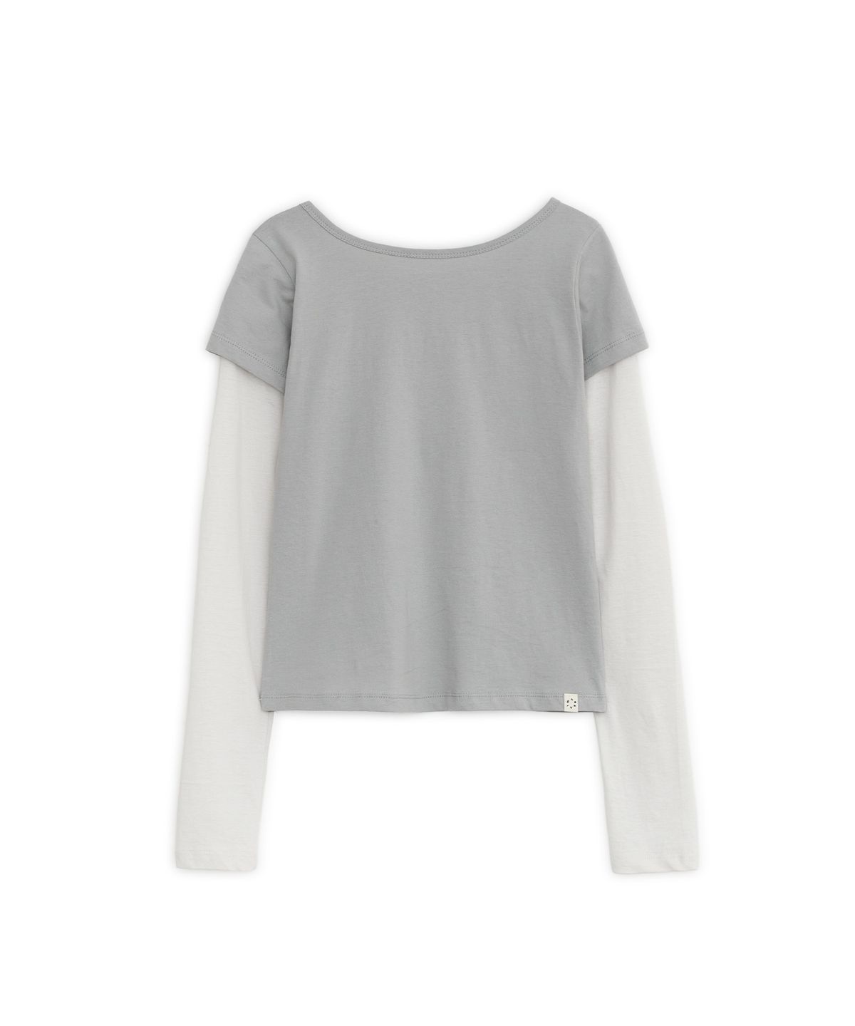 오헤시오(OHESHIO) FLORAL LABEL LAYERED T-SHIRT, GRAY