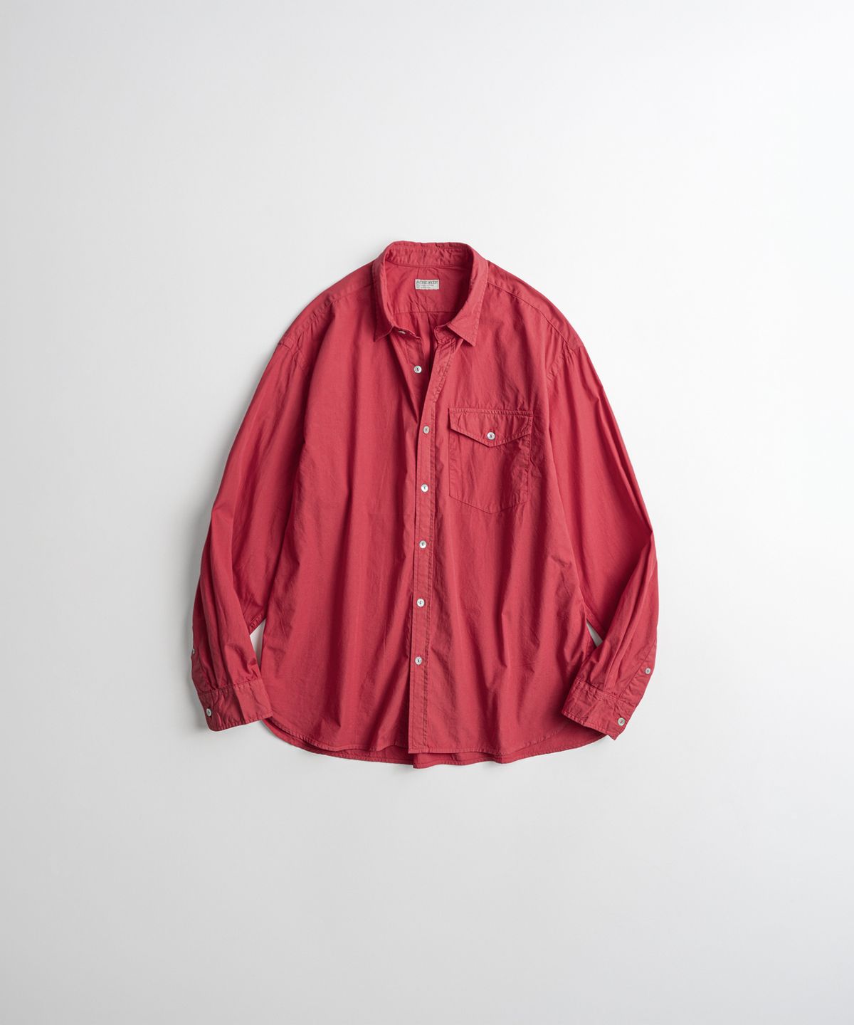 비헤비어(BEHEAVYER) DYED POPLIN CLASSIC SHIRTS red
