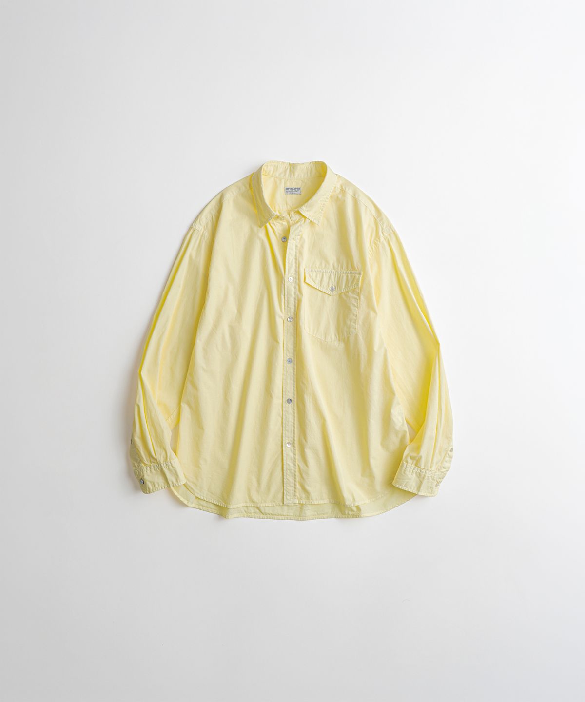 비헤비어(BEHEAVYER) DYED POPLIN CLASSIC SHIRTS lemon