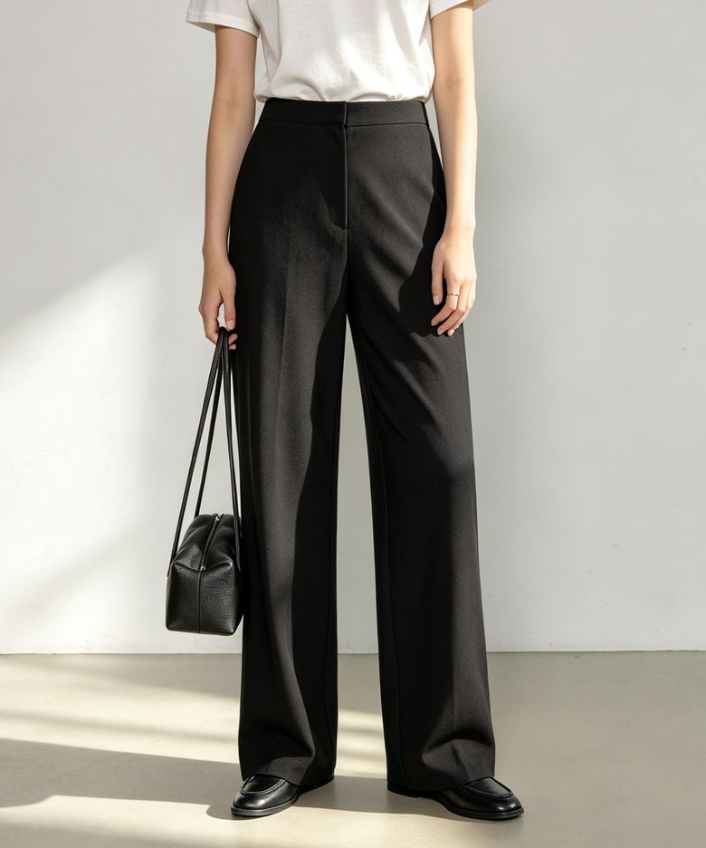 [맞춤기장] [세미와이드505] SOFT JELLY-FIT TWILL SEMI WIDE SLACKS_N6SSL0353 (블랙)